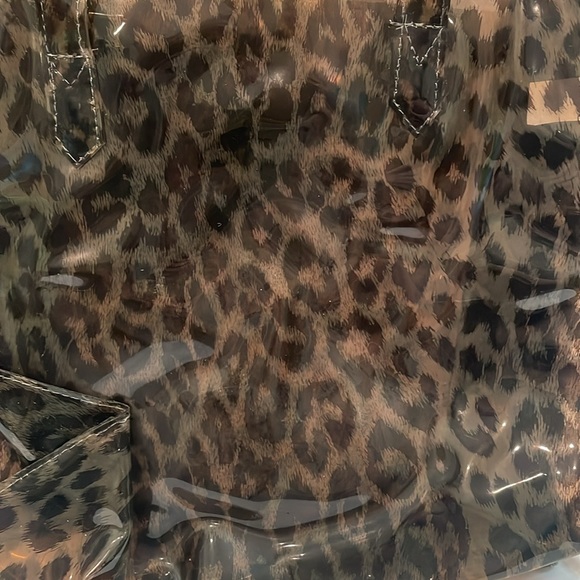 Vintage Leopard Clear Plastic Tote Bag - Picture 2 of 4
